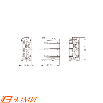 Модуляр 3 пневмоконтакта ELM-HMP-003